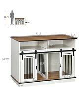 PawHut Dog Crate Furniture for Large Dogs or Double Dog Kennel for Small Dogs