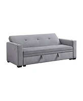 Homelegance White Label Gainesville 84" Convertible Sofa with Hidden Storage, Cup Holders and Usb charging ports