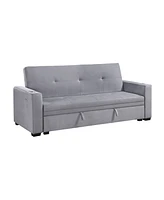 Homelegance White Label Gainesville 84" Convertible Sofa with Hidden Storage, Cup Holders and Usb charging ports