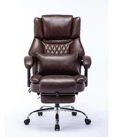 Simplie Fun High Back Massage Reclining Office Chair with Footrest