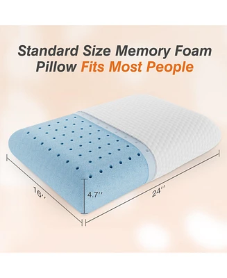 Streamdale Furniture Cooling Gel Memory Foam Pillow with Washable Case and Neck Support