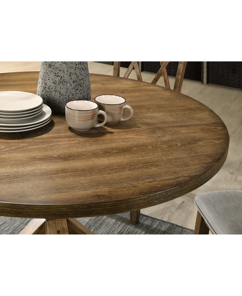 Simplie Fun Windvale Cross-Buck Base Dining Table