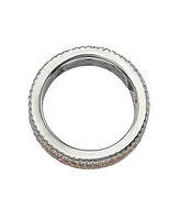 Suzy Levian New York Pink Sapphire & Lab-Grown White Framed Eternity Band Ring Sterling Silver by