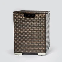Outdoor Rectangle Fire Pit Table With Propane Tank Cover