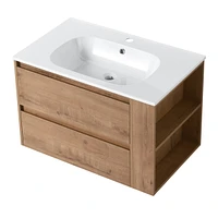 30" Wall Mounting Bathroom Vanity With Gel Sink