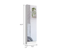 Cassidy Rectangle Tall Shoe Cabinet With Mirror