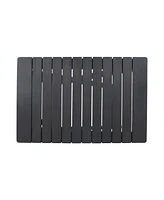 Outdoor Folding Wooden Side Table, Dark Gray, 15"D x 22.75"W x 18.25"H