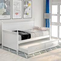 Streamdale Furniture Twin Size Wood Daybed With Twin Size Trundle