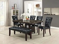 Modern Parson Chairs Black Faux Leather Tufted Set Of 2 Side Chairs Dining Seatings