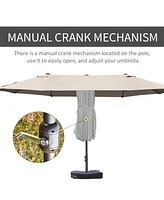 Streamdale Furniture Uv-Resistant Double-Sided Umbrella with Easy Crank Mechanism