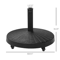 Portable Umbrella Stand with Wheels, Adjustable Pole Holder, and Durable Design