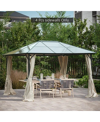 Streamdale Furniture Universal Outdoor 10' x 12' Gazebo Replacement Sidewall Canopy Curtain (Curtains Only)