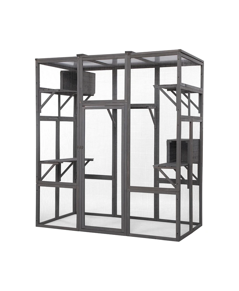 Simplie Fun Extra Large Cat Cage - Gray