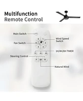 Simplie Fun 52 Inch Black Ceiling Fan Without Light, High Capacity Dc Motor