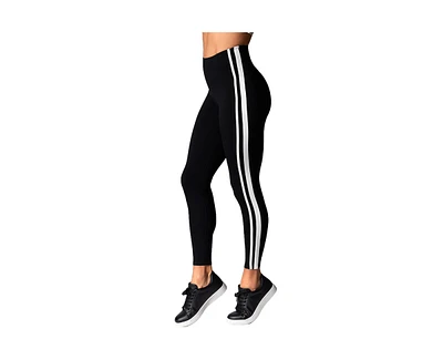 Tavi Women's Hw 7/8 Stripe Tight Clove Ebony