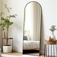 Homlux Arched Free Stand Mirror 18"x58" in Black