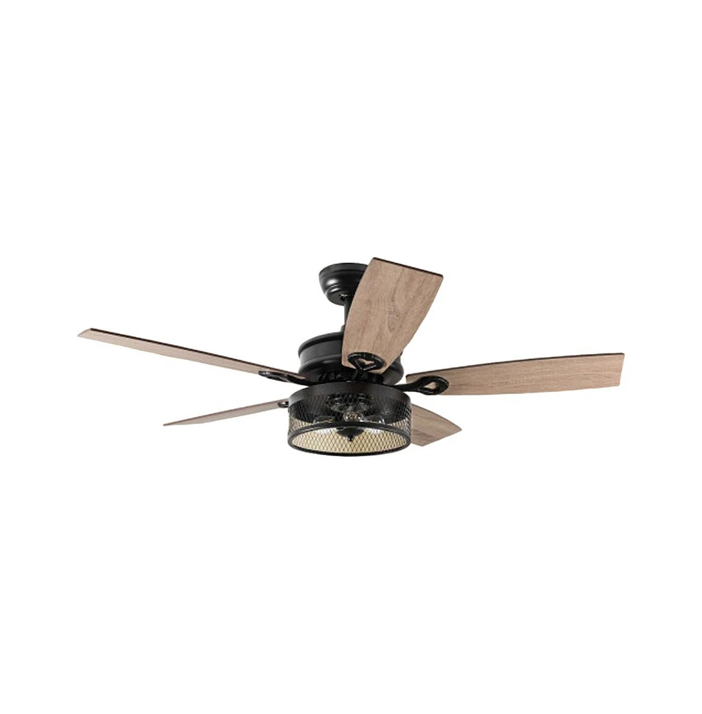 Slickblue 48-Inch Ceiling Fan with 5 Wooden Rustic Reversible Blades