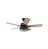 Slickblue 48-Inch Ceiling Fan with 5 Wooden Rustic Reversible Blades