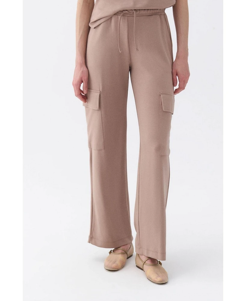 Nocturne Women's Cargo Pants with Elastic Waistband