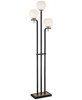 Possini Euro Design Acadia Modern Floor Lamp 71" Tall Black Warm Gold Metal 3