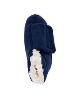 Muk Luks Men's Softones By Adjustable Shearling Bootie Slippers, Navy, M (9-10.5)