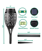 Maggift -Pack Waterproof Flame Solar Torch Light