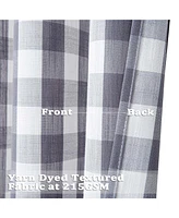 Caromio Buffalo Check Textured Grommet Window Curtain Panels Set, 37" x 95"