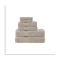 Home Outfitters 100% Cotton 6 Piece Bath Towel Set , Absorbent, Bathroom Spa Towel, Modern/Contemporary