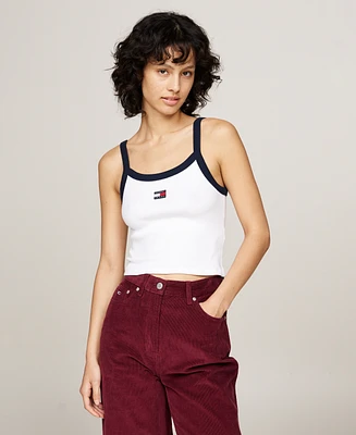 Tommy Jeans Women's Contrast-Edge Badge Logo Tank Top