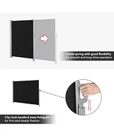 120x63 In Retractable Side Awning Outdoor Water Repellent Screen Privacy Divider