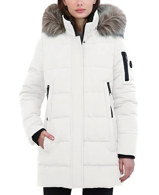 Nautica Women's Faux-Fur-Trim Hooded Puffer Coat