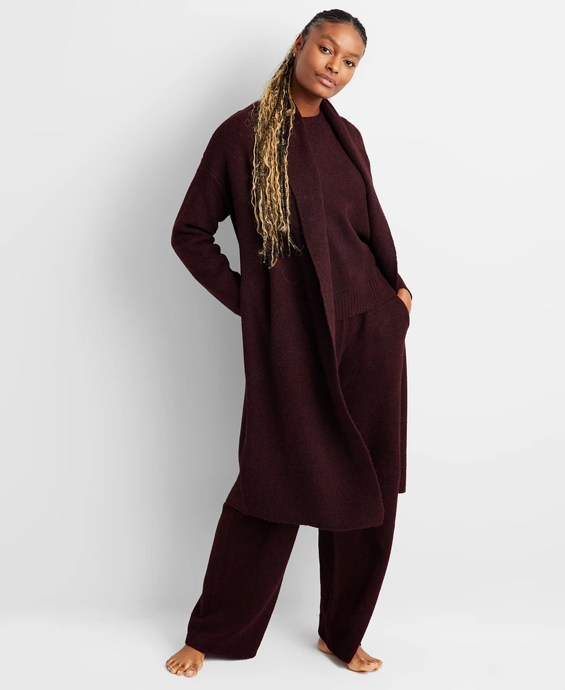 State of Day Women's Knit Long-Sleeve Duster Robe, Created for Macy's