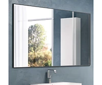 36x24 Inches Modern Bathroom Mirror With Aluminum Frame Vertical Or Horizontal Hanging