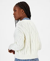 Lucky Brand Women's Cable-Stitch Long-Sleeve Cardigan