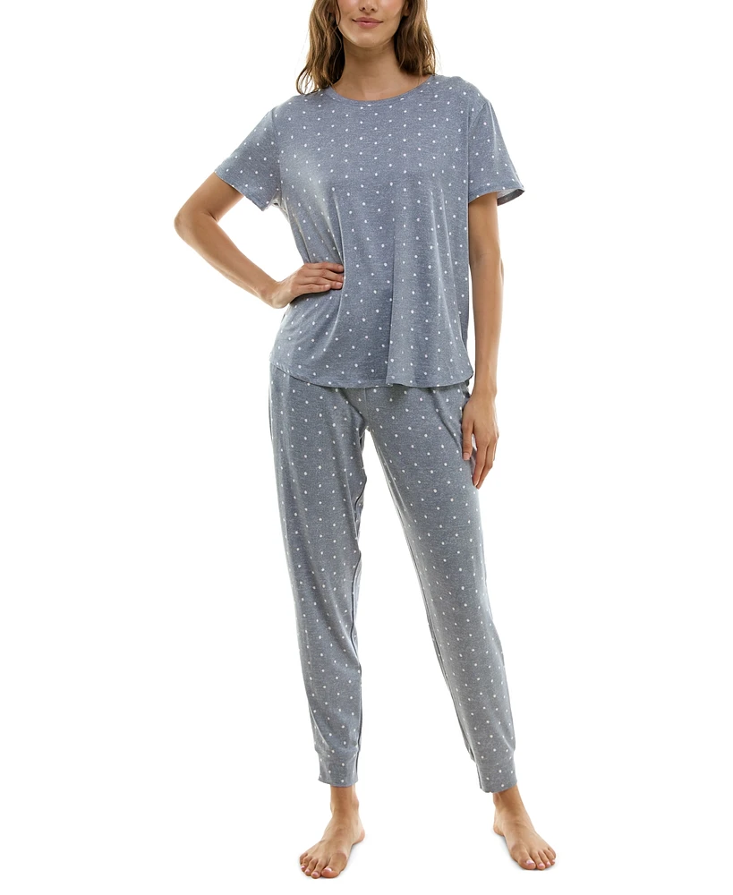 Jaclyn Intimates Women's 2-Pc. Printed Jogger Pajamas Set