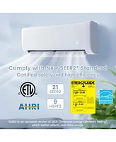 Vebreda Energy Star Certified 17000 Btu 21 SEER2 Ductless Mini Split Air Conditioner and Heater 208-230V