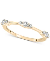 Diamond Tri-Cluster Narrow Stack Band (1/4 ct. t.w.) 10k Gold, Created for Macy's