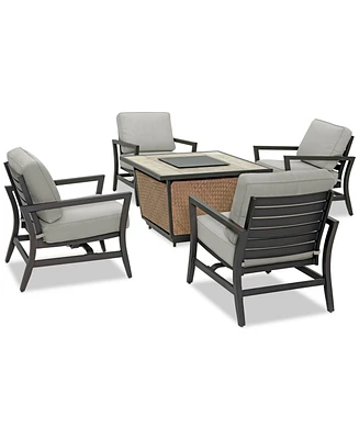 Astaire Outdoor 5-Pc. Chat Set (1 Fire Pit & 4 Rocker Chairs), Created for Macy's