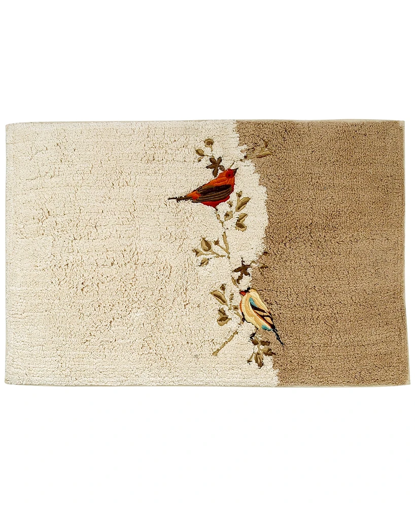 Avanti Gilded Birds Embellished Cotton Bath Rug, 20" x 30"