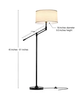 Brightech Ava 61" Led Modern Standing Floor Lamp with Fabric Drum Shade