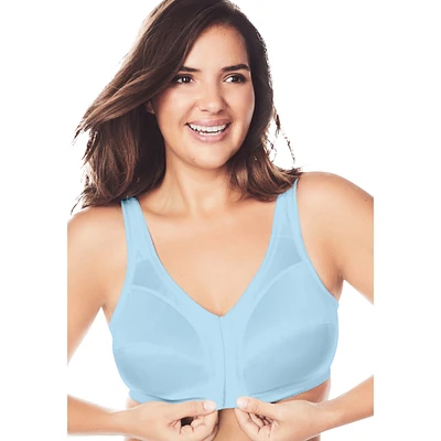 Comfort Choice Plus Size Front-Close Satin Wireless Bra