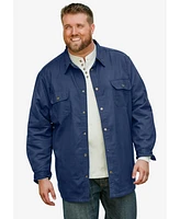 Boulder Creek Big & Tall by KingSize Flannel-Lined Twill Shirt Jacket