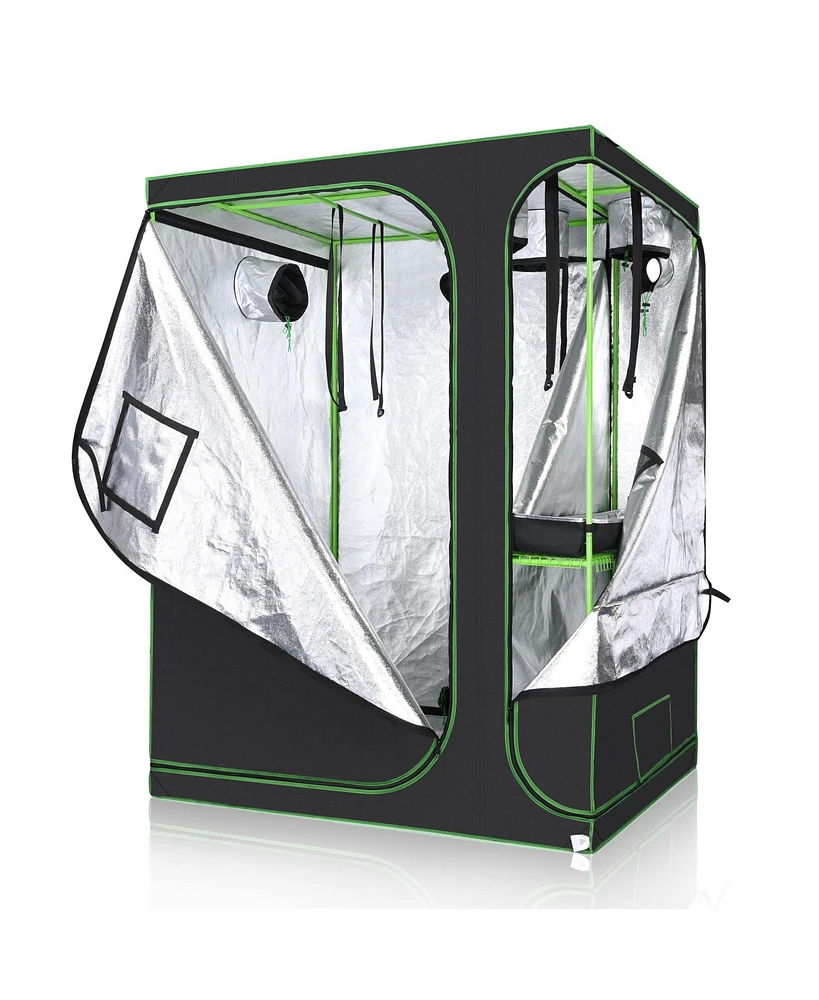 Yescom 60"x48"x80" 2in1 Grow Tent Reflective Mylar Hydroponic Plant Indoor