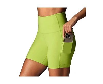 Tavi Women's Stash & Dash Biker Short 6" Lime