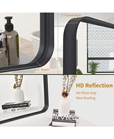 Homlux Rectangular Wall Mounted Mirror 20"x30" in Black