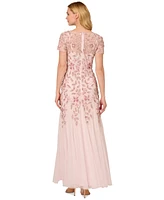 Adrianna Papell Women's Floral-Design Embellished Gown