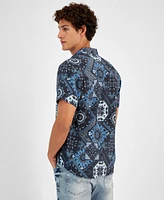 Guess Men's Printed Short-Sleeve Shirt