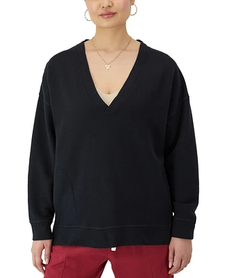 Champion Women's Oversized V-Neck Sweatshirt