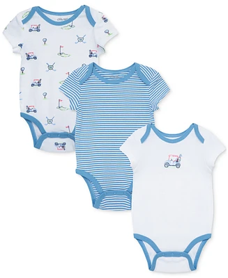 Little Me Baby Boys 3-Pk. Cotton Golf Bodysuits