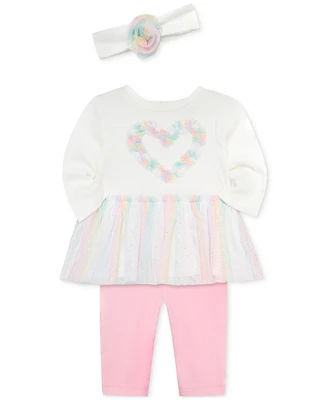 Little Me Baby Girls Rainbow Tutu Dress, Leggings & Headband Set